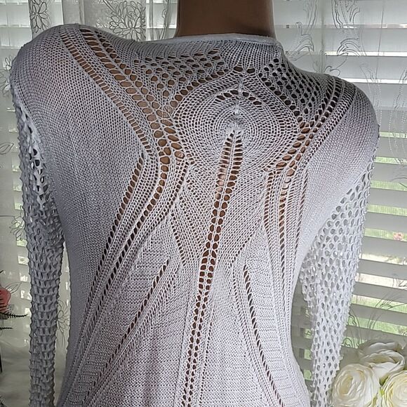1668 Women TODAY Lace Cardigan White ize Medium - Picture 3 of 13